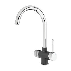 Vòi rửa Konox ba đường nước Trim-Water Black nóng lạnh RO