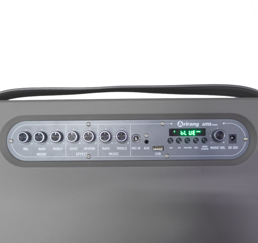 Loa Arirang AM3 Grey bass 20cm 7.5kg 100W Bluetooth 5.0 kèm 2 Mic