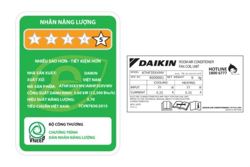 Điều hoà 2 chiều Daikin Inverter 1.5 HP 12300btu ATHF35XVMV