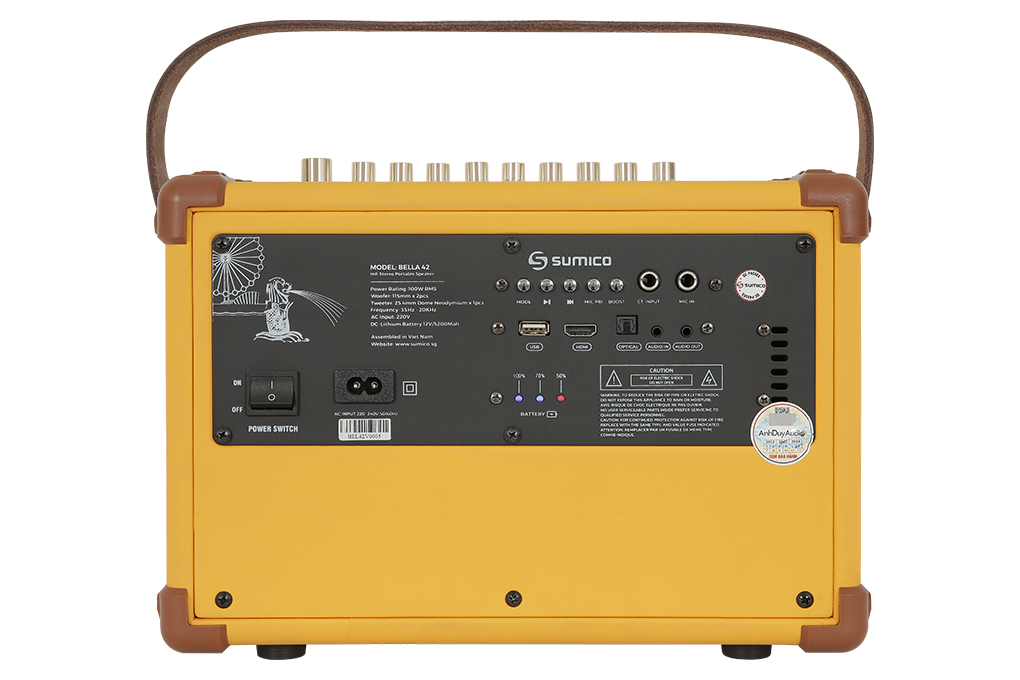 Loa karaoke xách tay Sumico BELLA 42 Yellow 100W