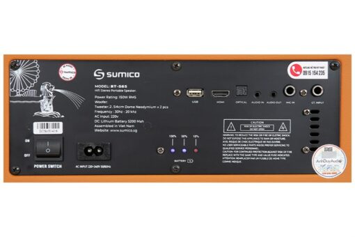 Loa karaoke xách tay Sumico 150W 2 micro kèm điều khiển BT-S65