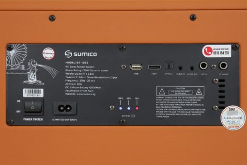 Loa karaoke xách tay Sumico 250W 2 micro kèm điều khiển BT-S82
