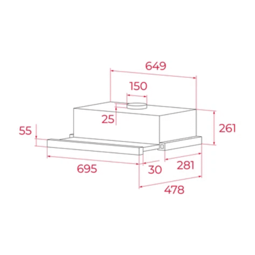 Máy hút mùi Teka 69.5cm CH 1170P