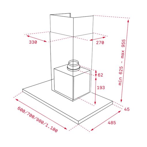 Máy hút mùi Teka DPL 986T chữ T 90 cm