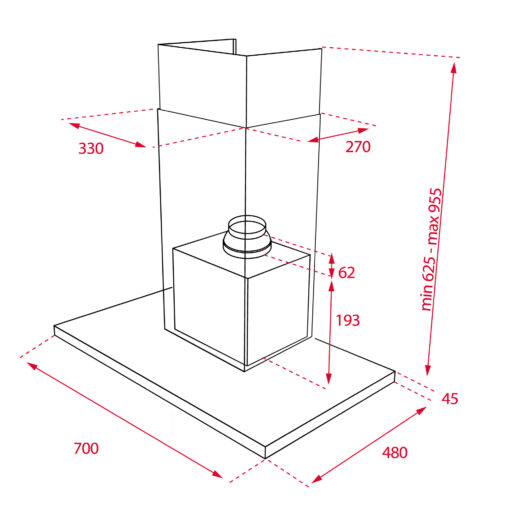Máy hút mùi Teka DSJ 750 chữ T 70cm