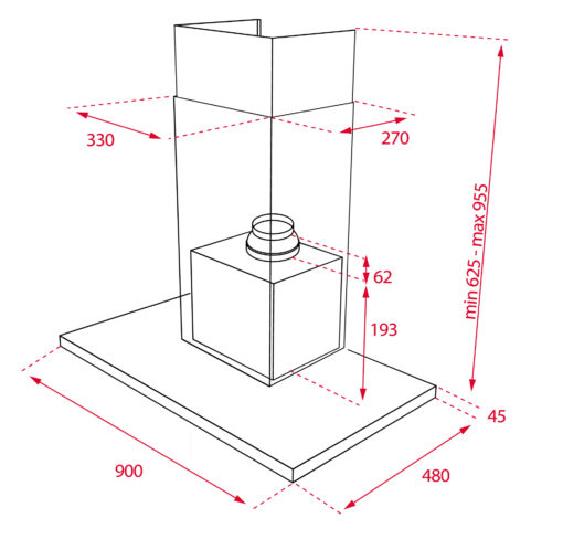 Máy hút mùi Teka DSJ 950 chữ T 90cm