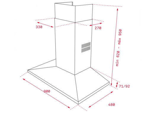 Máy hút mùi áp tường Teka DSS 985 90cm