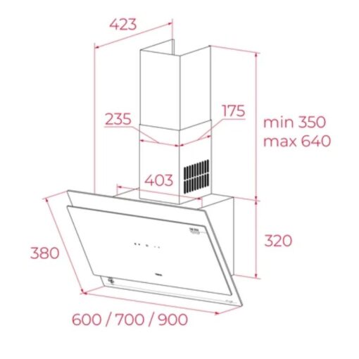 Máy hút mùi áp tường Teka DVT 68660 TOS VG 90cm