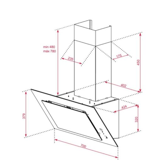 Máy hút mùi Teka DVT 78660 TBS BK 70cm