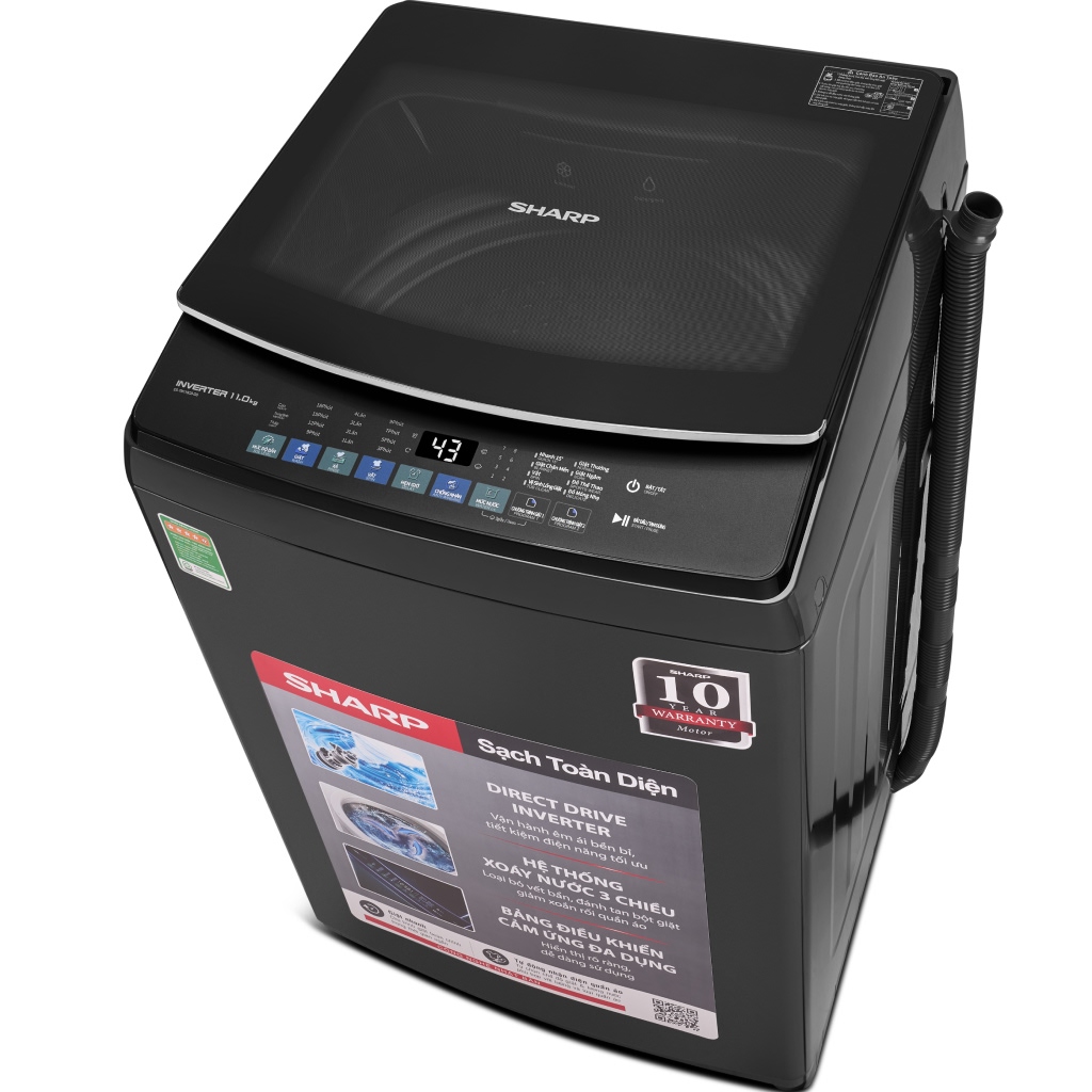 Máy giặt cửa trên Sharp 11 Kg ES-TM110CD-DS lồng đứng