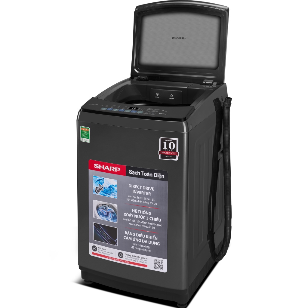 Máy giặt cửa trên Sharp 11 Kg ES-TM110CD-DS lồng đứng