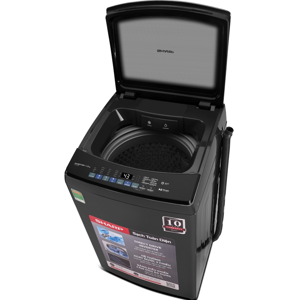 Máy giặt cửa trên Sharp 11 Kg ES-TM110CD-DS lồng đứng