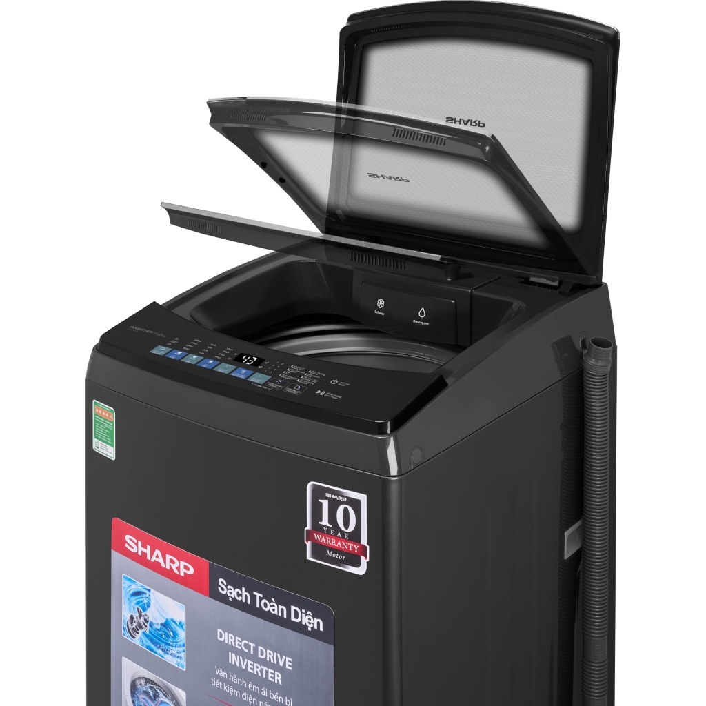 Máy giặt cửa trên Sharp 11 Kg ES-TM110CD-DS lồng đứng