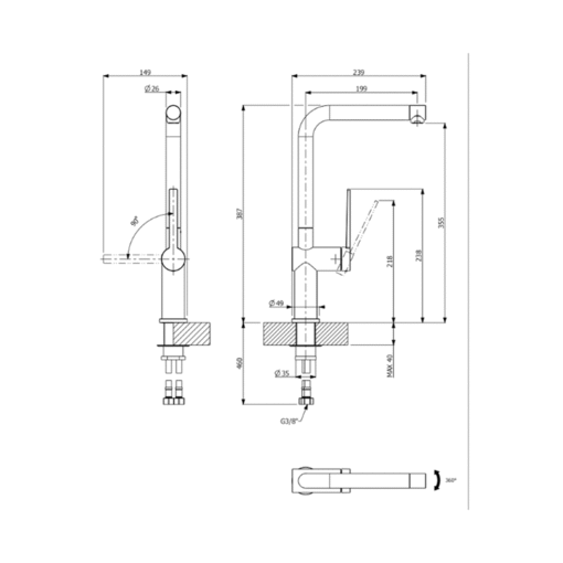 Vòi rửa nóng lạnh Furst F400551CV có dây rút