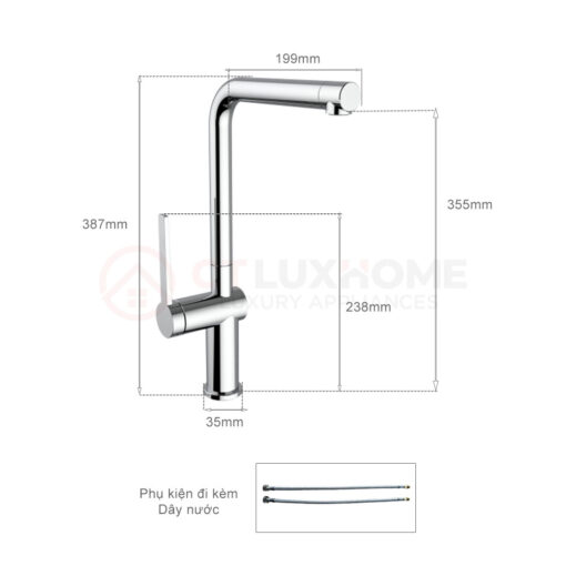 Vòi rửa nóng lạnh Furst F400552CR có dây rút