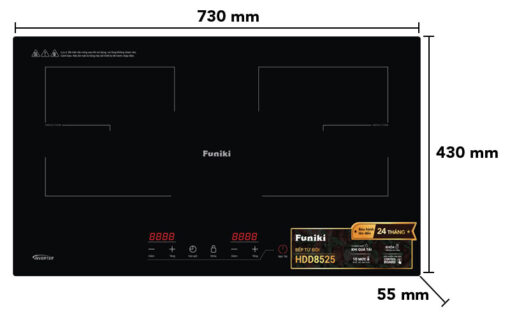Bếp từ 2 vùng nấu Inverter Funiki HDD8525 3500W