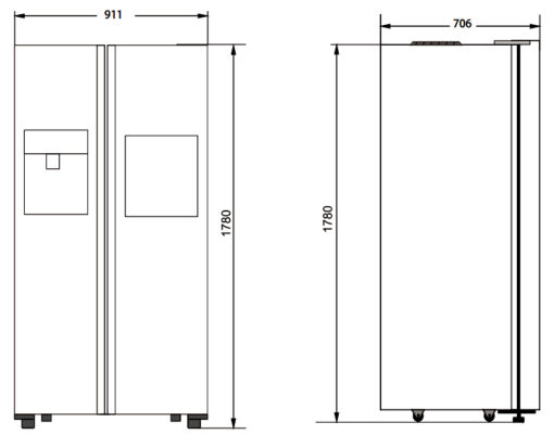 Tủ lạnh 2 cánh side by side Kaff KF-BCD606MBR 573 lít