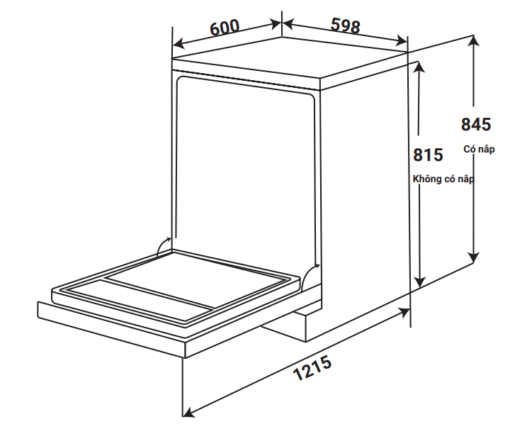 Máy rửa bát Kaff 17 bộ KF-BHMI815Y