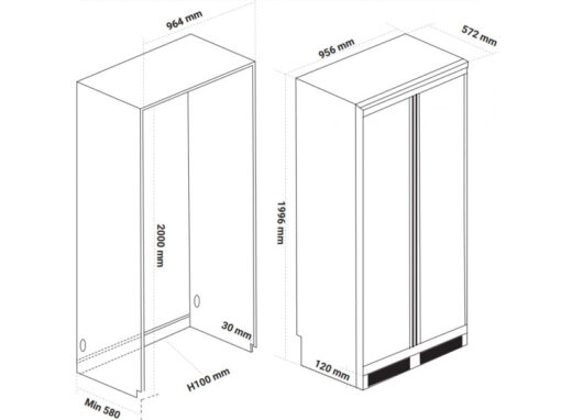 Tủ lạnh 4 cánh side by side âm toàn phần Kaff KF-BI555W Luxury 555 lít
