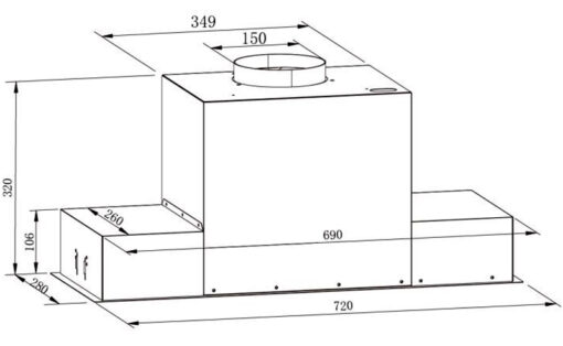 Máy hút mùi âm toàn phần Kaff KF-BI70PR 72cm