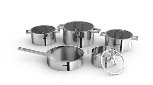 Bộ nồi chảo inox 5 món Kaff KF-DIAMON09304