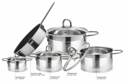 Bộ nồi chảo inox Kaff 5 món KF-ST09304