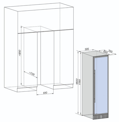 Tủ rượu Kaff KF-WC425L chống tia UV