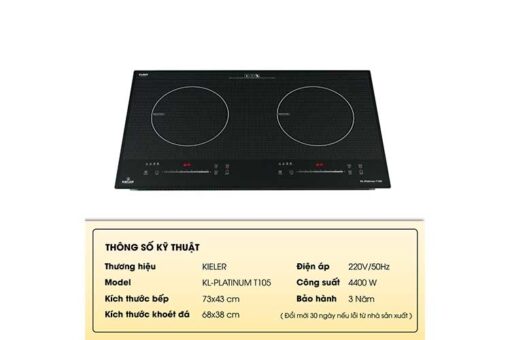 Bếp từ 2 vùng nấu Inverter Kieler KL Platium T105