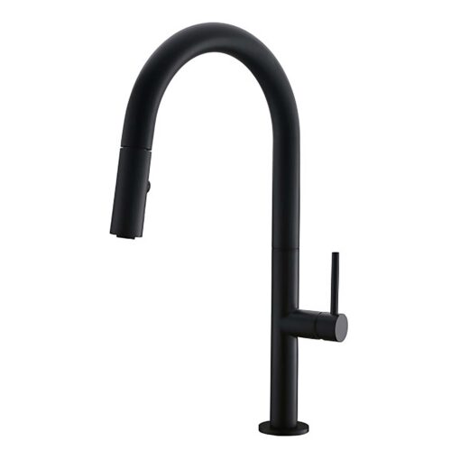 Vòi rửa Kluger dây rút nóng lạnh đen nhám KLF0010B
