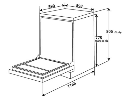 Máy rửa chén Kaff 17 bộ KF-SBL775B New Plus