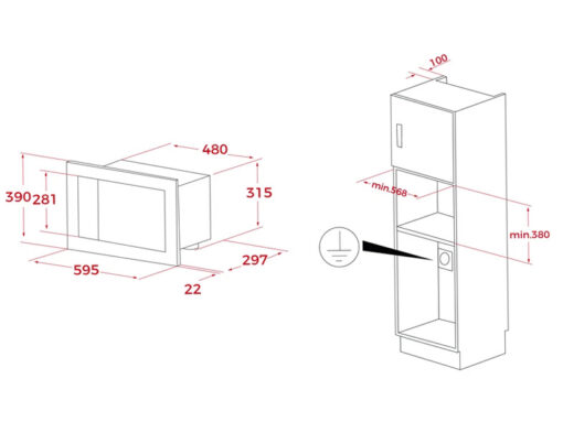 Lò vi sóng Teka MB 620 BI 20 lít công suất 700W