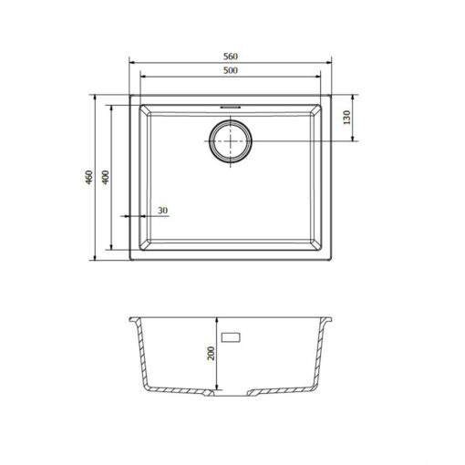 Chậu rửa Reginox 56 cm amsterdam 50 đen R30844