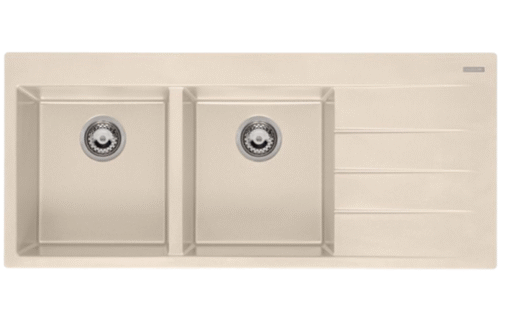 Chậu rửa 2 hố Reginox 116cm R33746 màu kem có bàn chờ