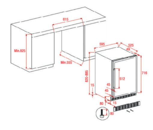 Tủ rượu Teka RVU 20046 GBK 150 lít 46 chai