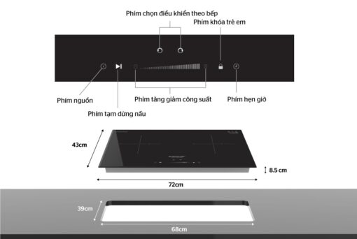 Bếp đôi điện từ 2 vùng nấu Sunhouse SHB-DI02