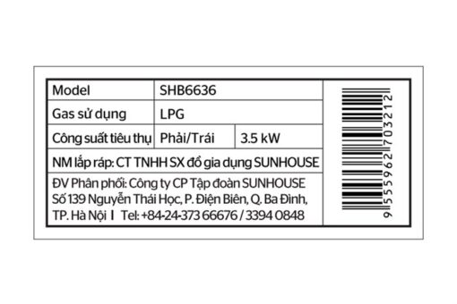 Bếp gas âm cao cấp Sunhouse SHB6636