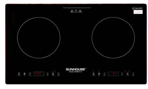Bếp 2 vùng nấu điện từ Sunhouse SHB9101S 3600W