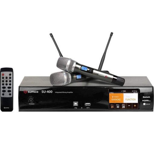 Amply Sumico SU400 2 kênh, 400W/CH, Bluetooth kèm điều khiển 2 micro