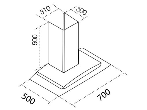 Máy hút mùi kính cong Dmestik TL 4170 DMK 70cm