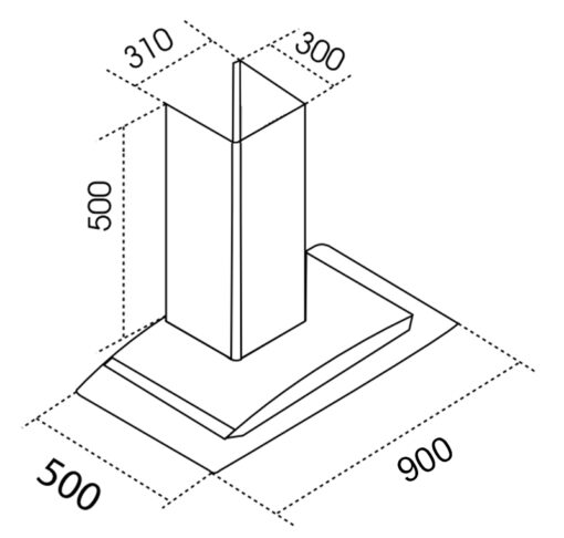 Máy hút mùi kính cong Dmestik TL4290 DMK 90cm