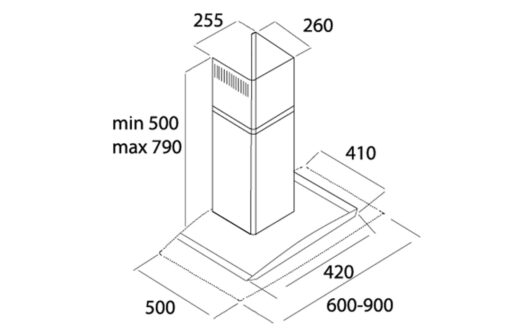 Máy hút mùi kính cong Dmestik TL4270 DMK 70cm