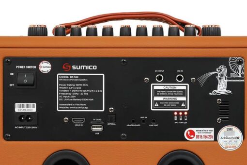 Loa karaoke xách tay Sumico 2 micro 100W BT-S52