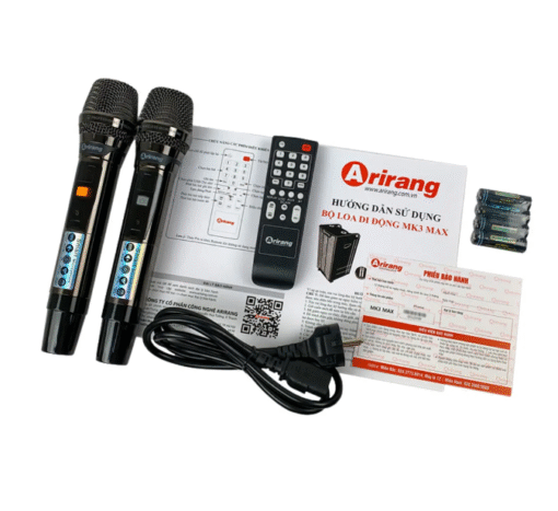 Loa kéo Arirang MK3 Max bass 40cm 350W 36kg pin 5-7h kèm 2 tay micro