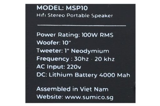Loa karaoke xách tay Sumico 100W 2 micro MSP10A