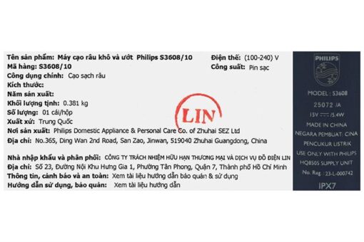Máy cạo râu khô và ướt Philips S3608/10