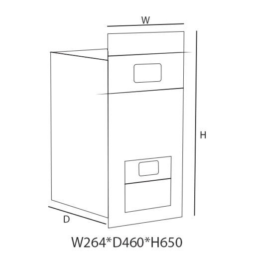 Thùng gạo gương nút nhấn Eurogold CB300B đen 30cm 18kg