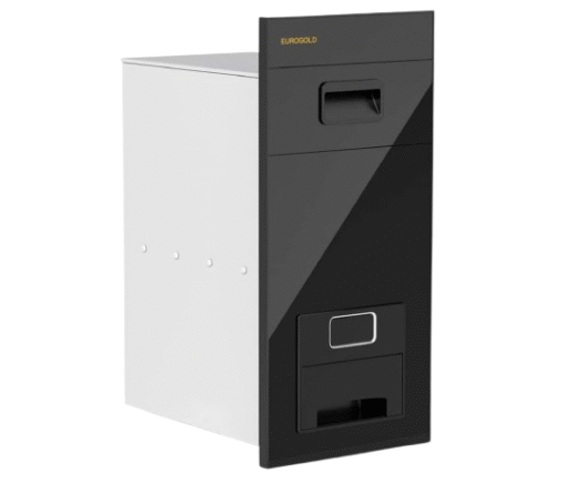 Thùng gạo gương nút nhấn Eurogold CB300B đen 30cm 18kg