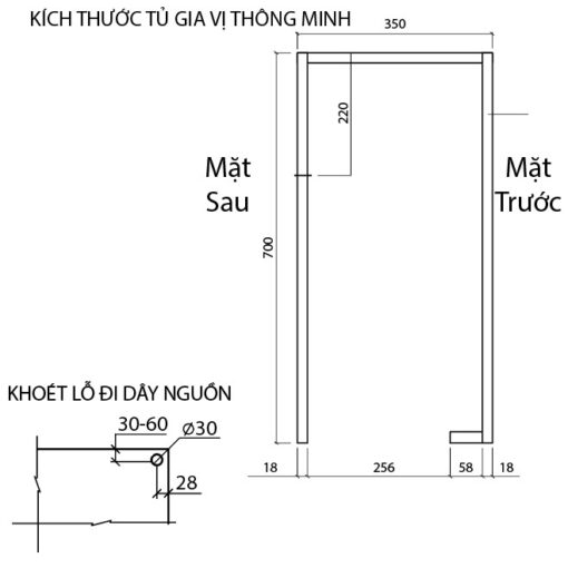 Giá gia vị nâng hạ tự động Eurogold EMS3070 70cm 30kg