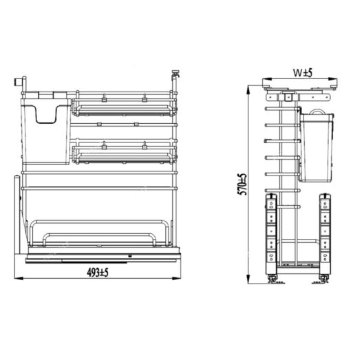 Giá dao thớt inox 304 nan Oval Eurogold EPV2025 21.4cm