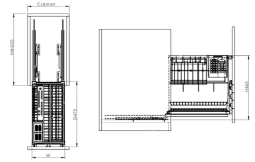 Giá dao thớt Eurogold nan vuông inox bóng ERO2040B 36 cm